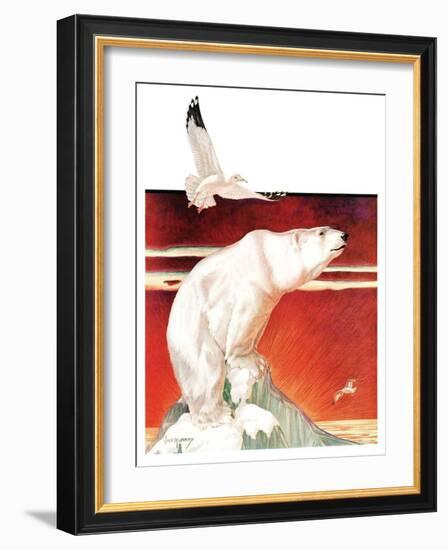 "Polar Bear on Iceberg,"January 14, 1933-Jack Murray-Framed Giclee Print