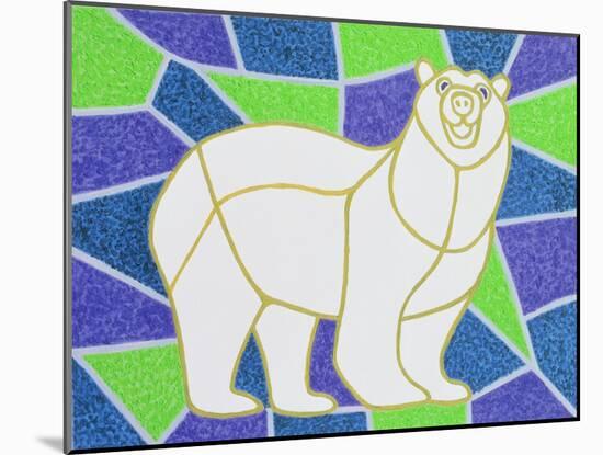 Polar Bear on Stained Glass-Pat Scott-Mounted Giclee Print