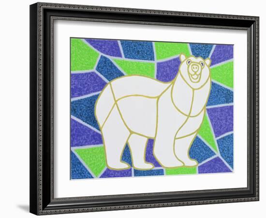 Polar Bear on Stained Glass-Pat Scott-Framed Giclee Print