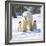 Polar Bear Parent with Cubs Wearing Christmas Hats-null-Framed Photographic Print