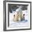 Polar Bear Parent with Cubs Wearing Christmas Hats-null-Framed Photographic Print