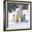 Polar Bear Parent with Cubs Wearing Christmas Hats-null-Framed Photographic Print