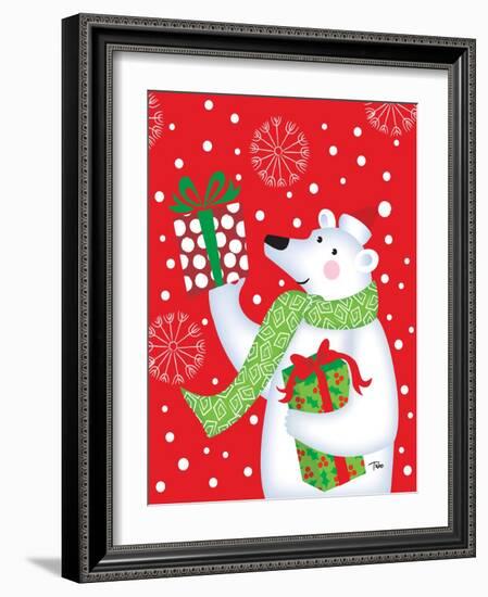 Polar Bear & Presents-Teresa Woo-Framed Art Print