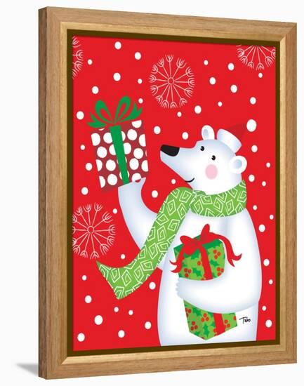 Polar Bear & Presents-Teresa Woo-Framed Stretched Canvas