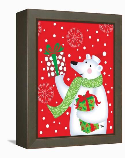 Polar Bear & Presents-Teresa Woo-Framed Stretched Canvas