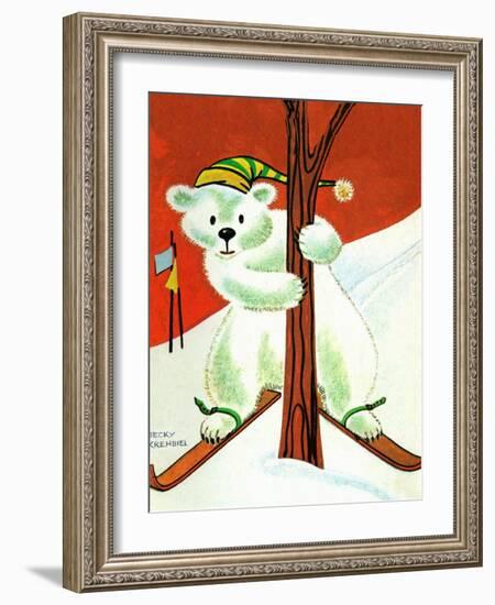 Polar Bear Skis - Jack & Jill-Becky Krehbiel-Framed Giclee Print