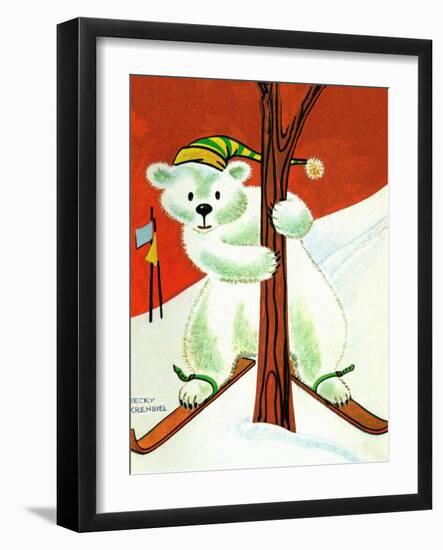 Polar Bear Skis - Jack & Jill-Becky Krehbiel-Framed Giclee Print