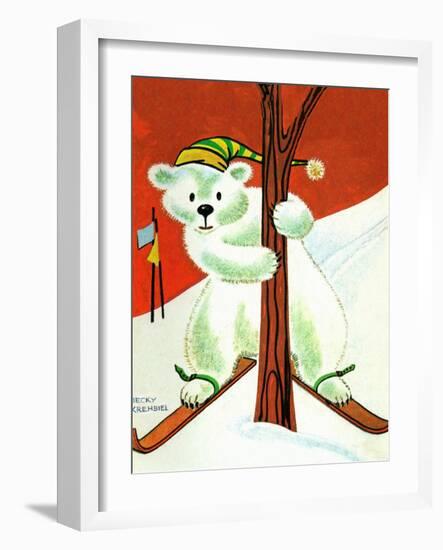 Polar Bear Skis - Jack & Jill-Becky Krehbiel-Framed Giclee Print