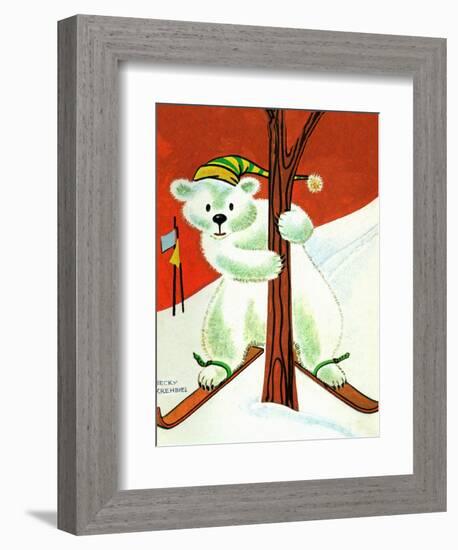 Polar Bear Skis - Jack & Jill-Becky Krehbiel-Framed Giclee Print