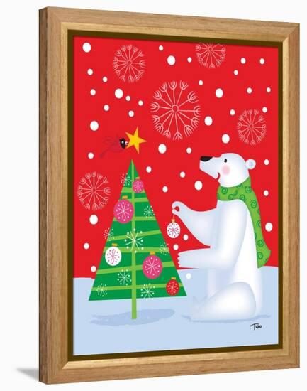 Polar Bear & Tree-Teresa Woo-Framed Stretched Canvas