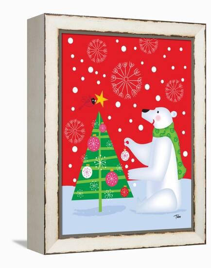 Polar Bear & Tree-Teresa Woo-Framed Stretched Canvas