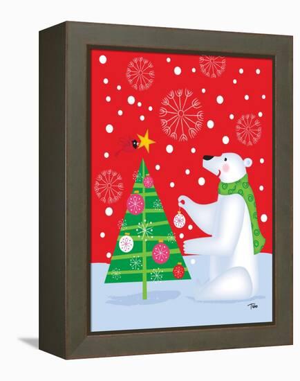 Polar Bear & Tree-Teresa Woo-Framed Stretched Canvas