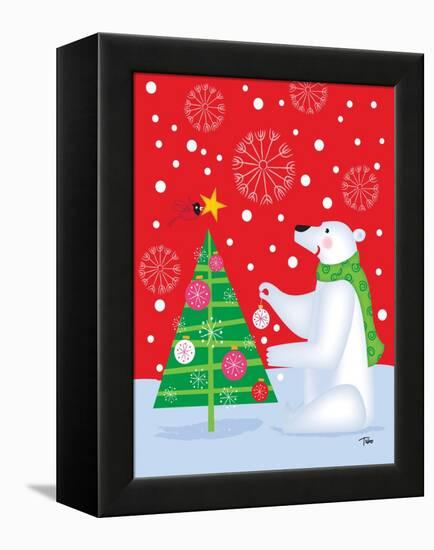 Polar Bear & Tree-Teresa Woo-Framed Stretched Canvas