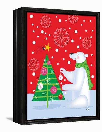 Polar Bear & Tree-Teresa Woo-Framed Stretched Canvas