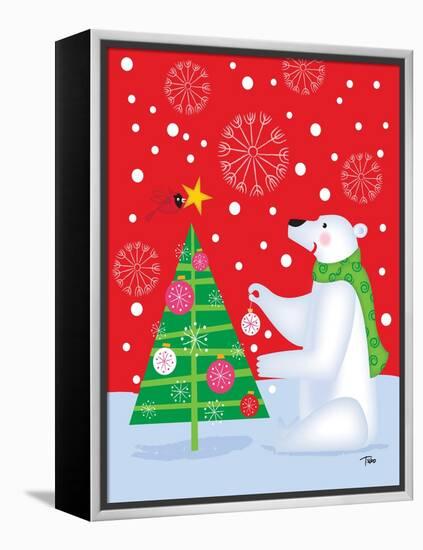 Polar Bear & Tree-Teresa Woo-Framed Stretched Canvas