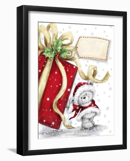 Polar Bear With Big Present-MAKIKO-Framed Giclee Print