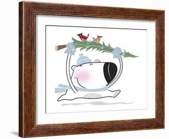 Polar Bear Xmas Tree ALb-Margaret Wilson-Framed Giclee Print