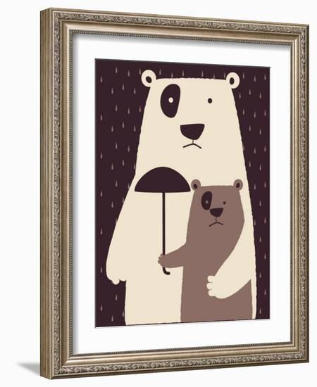 Polar Bear-braingraph-Framed Art Print