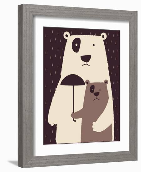 Polar Bear-braingraph-Framed Art Print