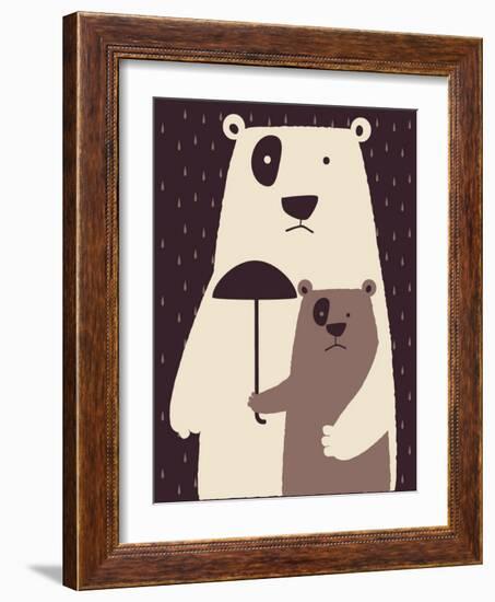 Polar Bear-braingraph-Framed Art Print