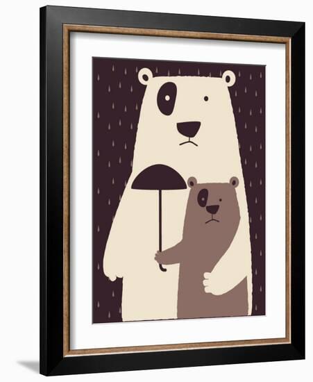 Polar Bear-braingraph-Framed Art Print