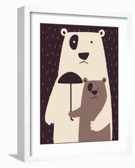 Polar Bear-braingraph-Framed Art Print