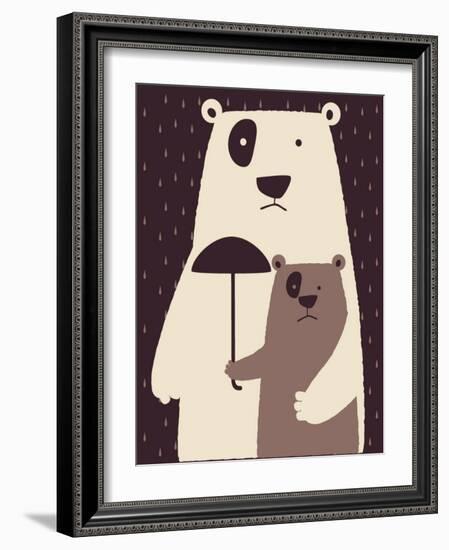 Polar Bear-braingraph-Framed Art Print