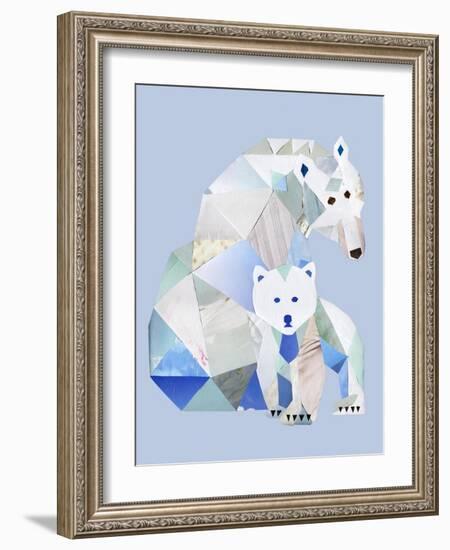 Polar Bears Gray-Artpoptart-Framed Giclee Print