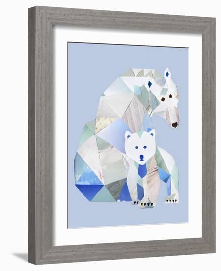 Polar Bears Gray-Artpoptart-Framed Giclee Print