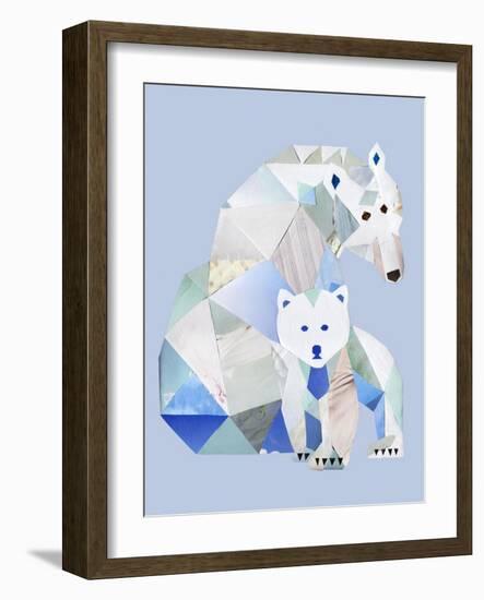 Polar Bears Gray-Artpoptart-Framed Giclee Print