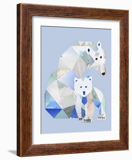 Polar Bears Gray-Artpoptart-Framed Giclee Print