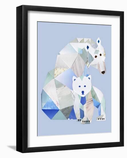 Polar Bears Gray-Artpoptart-Framed Giclee Print