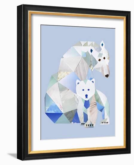 Polar Bears Gray-Artpoptart-Framed Giclee Print