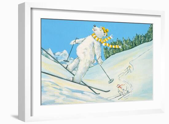 Polar Bears Skiing-David Cooke-Framed Giclee Print
