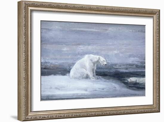 Polar Bears Watching for Seals at an Ice Hole, C1867-1910-John Macallan Swan-Framed Giclee Print