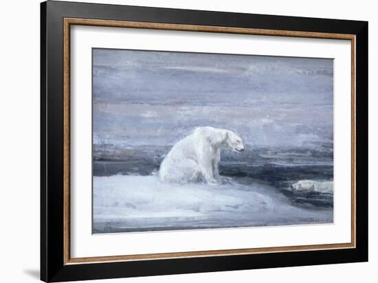 Polar Bears Watching for Seals at an Ice Hole, C1867-1910-John Macallan Swan-Framed Giclee Print