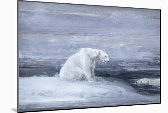 Polar Bears Watching for Seals at an Ice Hole, C1867-1910-John Macallan Swan-Mounted Giclee Print