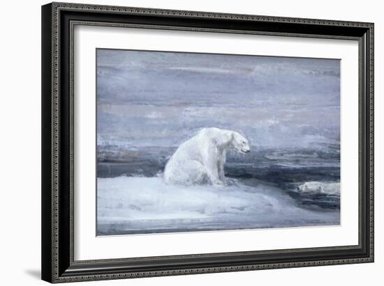 Polar Bears Watching for Seals at an Ice Hole, C1867-1910-John Macallan Swan-Framed Giclee Print