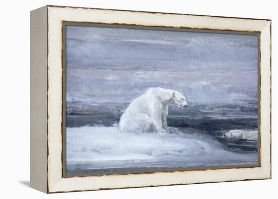 Polar Bears Watching for Seals at an Ice Hole, C1867-1910-John Macallan Swan-Framed Premier Image Canvas