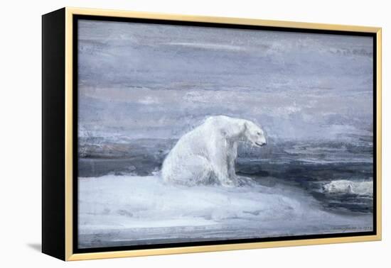 Polar Bears Watching for Seals at an Ice Hole, C1867-1910-John Macallan Swan-Framed Premier Image Canvas