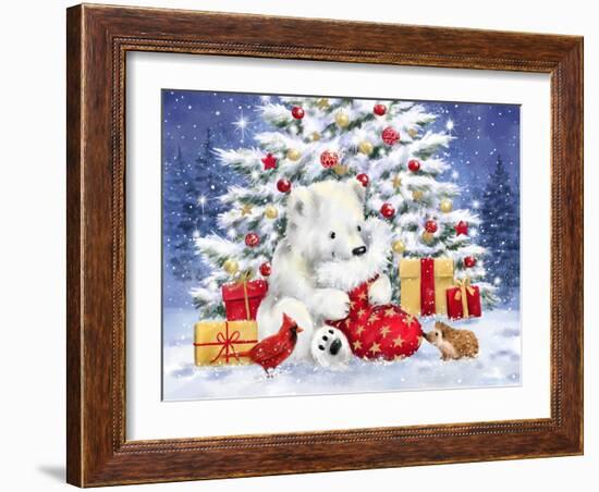 Polar Cub with Sock-MAKIKO-Framed Giclee Print