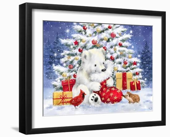 Polar Cub with Sock-MAKIKO-Framed Giclee Print