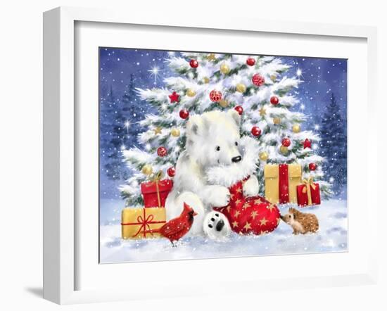 Polar Cub with Sock-MAKIKO-Framed Giclee Print