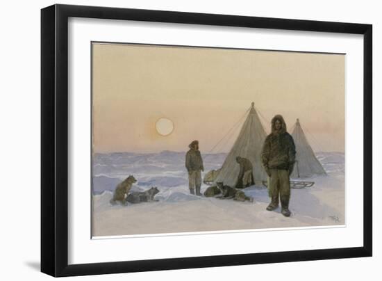 Polar expolorers watercolor on paper-Thorolf Holmboe-Framed Giclee Print