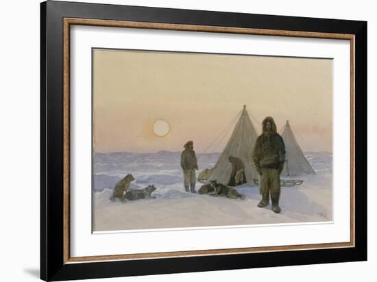 Polar expolorers watercolor on paper-Thorolf Holmboe-Framed Giclee Print