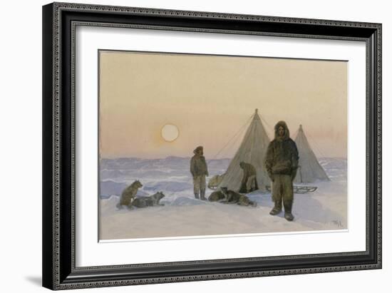 Polar expolorers watercolor on paper-Thorolf Holmboe-Framed Giclee Print