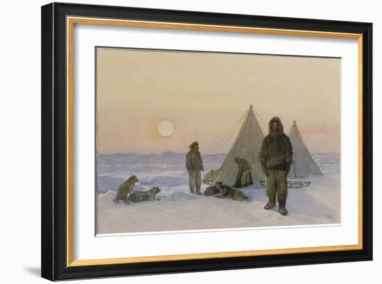 Polar expolorers watercolor on paper-Thorolf Holmboe-Framed Giclee Print