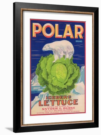 Polar Lettuce Label - Salinas, CA-Lantern Press-Framed Art Print