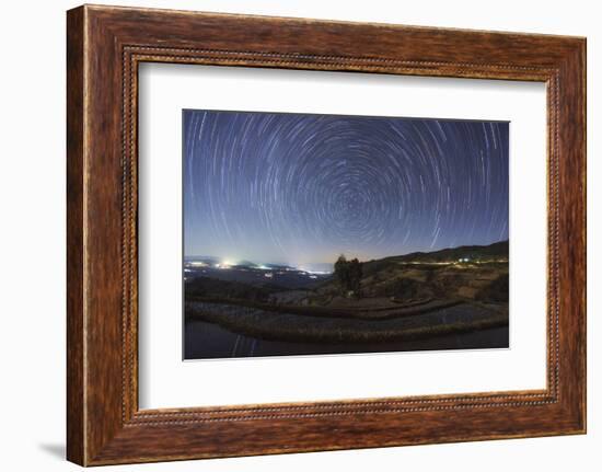 Polar Star Trails Above Honghe Hani Rice Terraces in Southwest China-Stocktrek Images-Framed Photographic Print