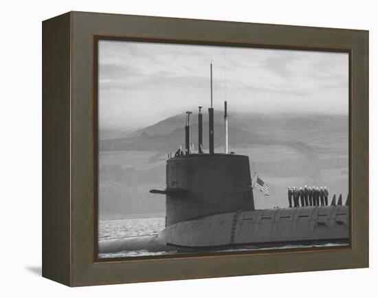 Polaris Missile Sub "Patrick Henry"Cruising on Clyde River on Patrol-John Dominis-Framed Premier Image Canvas